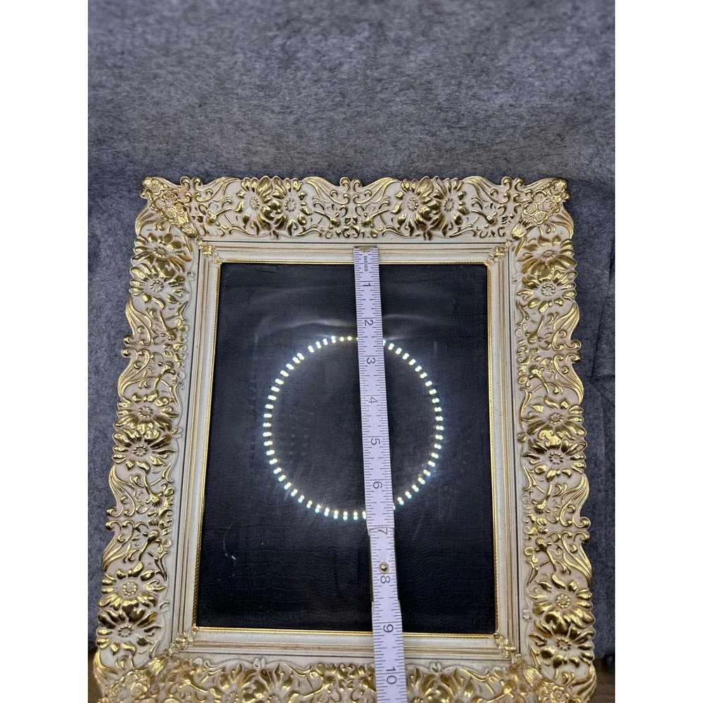 Vintage Ornate Gold Cream Floral Picture Frame Baroque 8x10 Tabletop Wall Decor